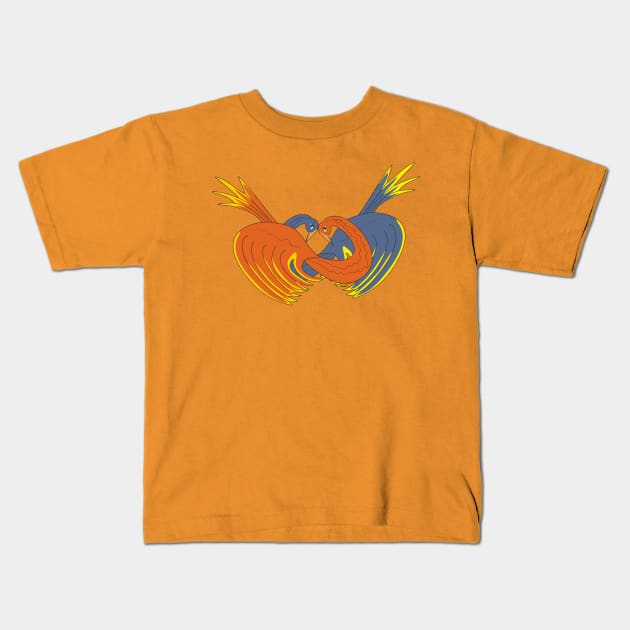 Two birds Kids T-Shirt by Alekvik